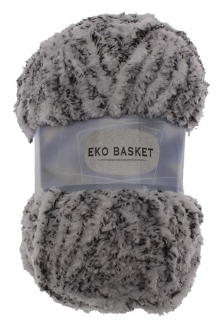 Eko Basket Saçaklı Kadife İp (12529-Siyah Beyaz)