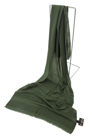 Pullu Şifon Şal (Yeşil)-tekstilland